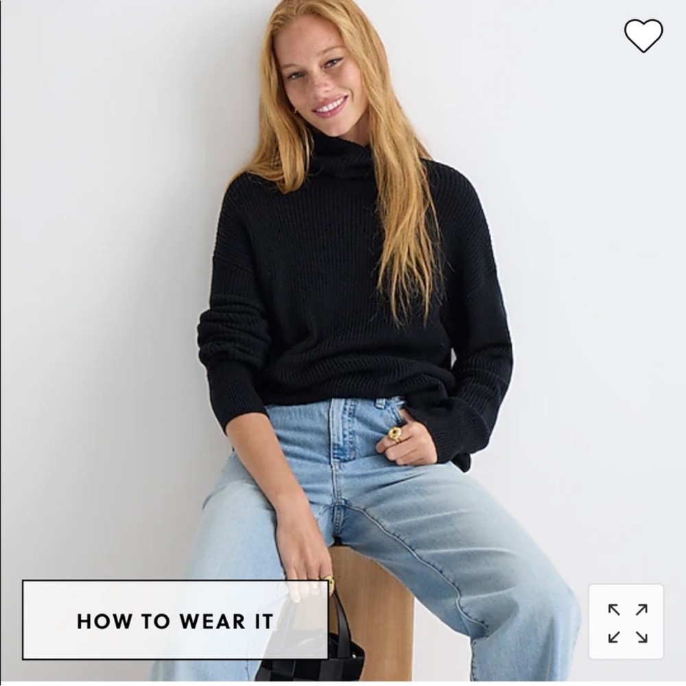 J.Crew - NWT - Ribbed cotton-blend relaxed turtleneck sweater - size XS
